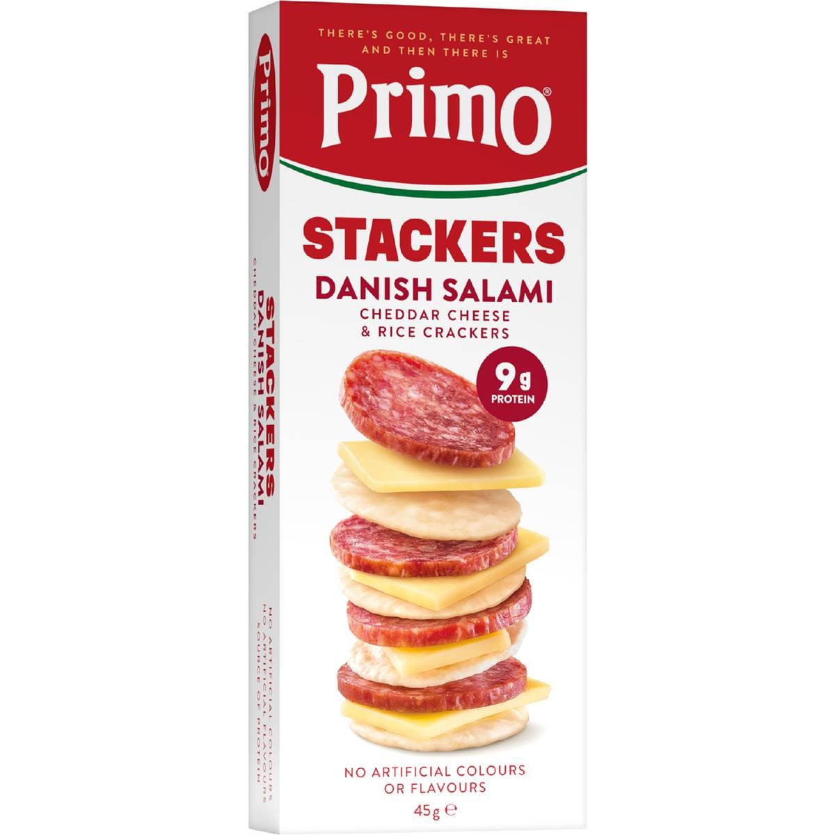 Calories in Primo Stackers Danish Salami With Cheddar Cheese & Crackers