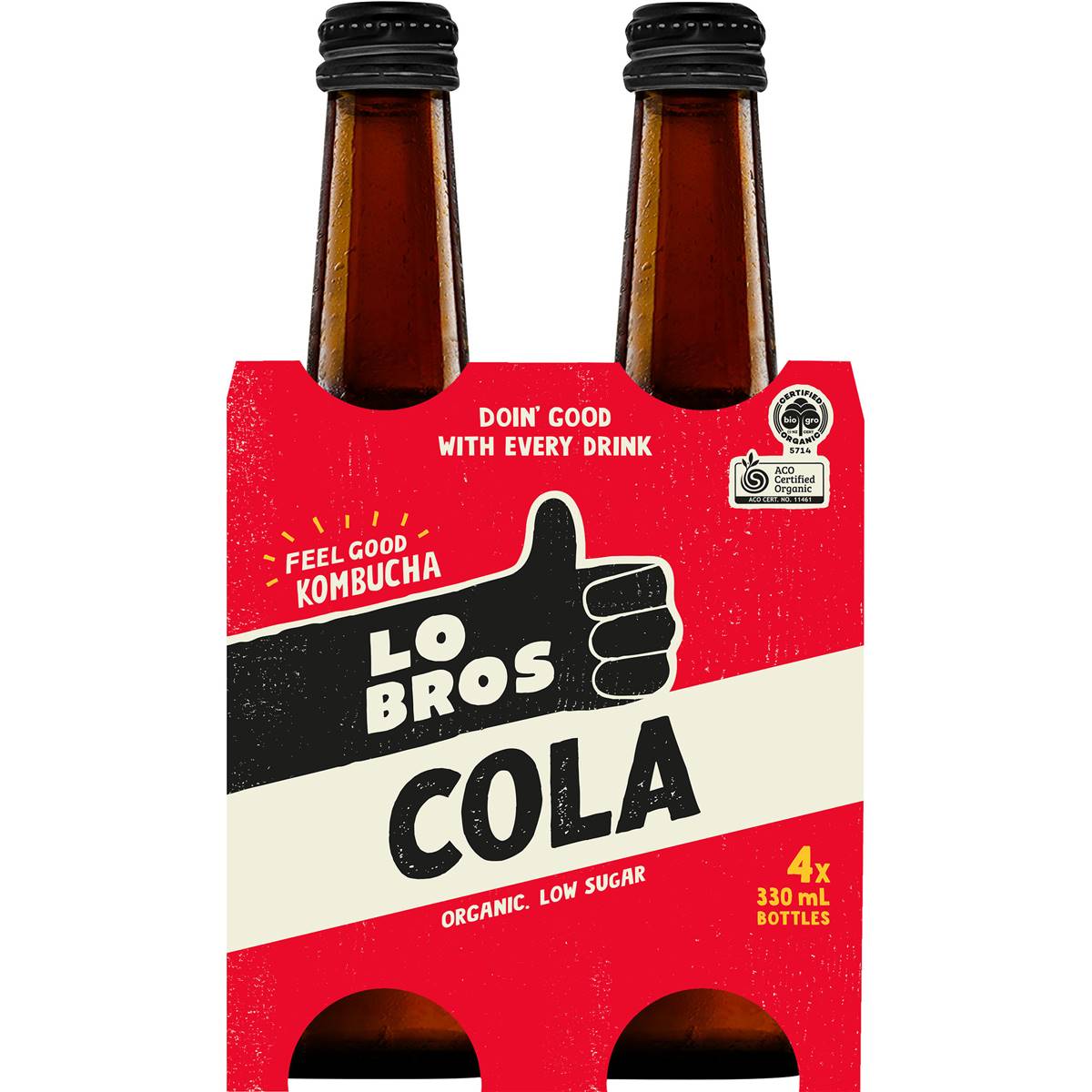 Calories in Lo Bros Kombucha Soda Cola
