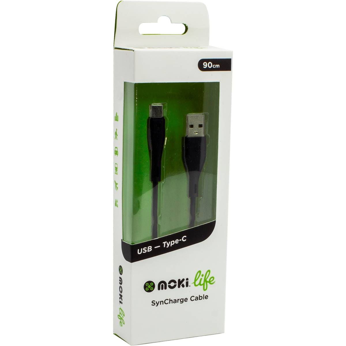 Moki Life Type-C To USB Syncharge Cable 90cm