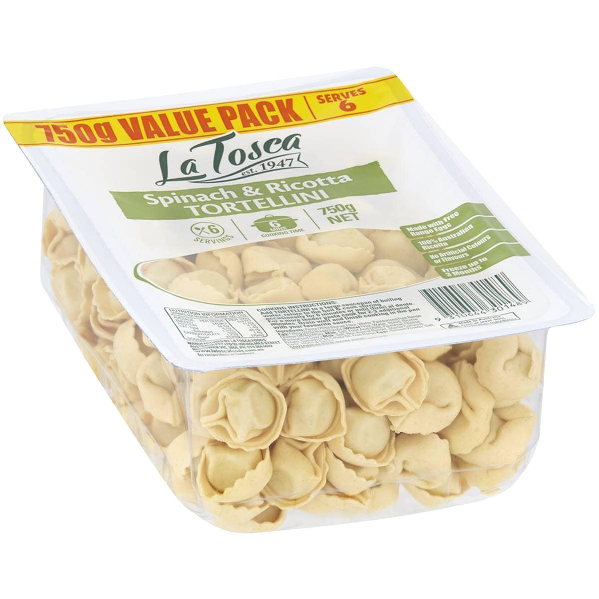 La Tosca Fresh Filled Pasta Spinach & Ricotta Totellini