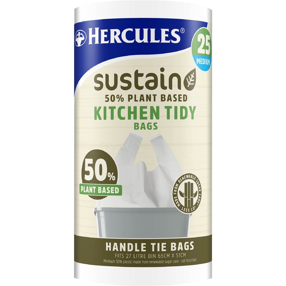 Hercules Sustain 60% Plant Based Kitchen Tidy Bag Medium
