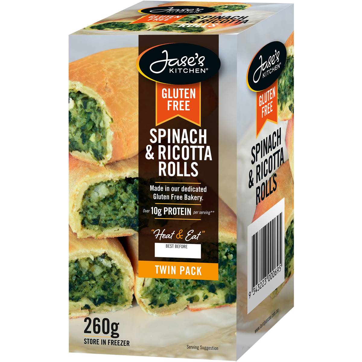 Jase's Kitchen Gluten Free Spinach & Ricotta Rolls