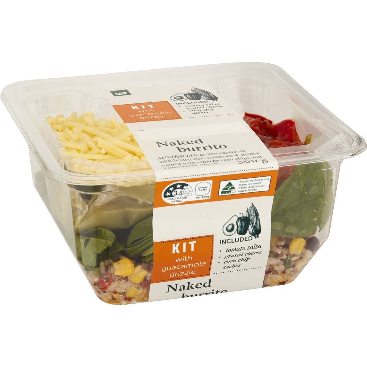 Calories in Woolworths Naked Burrito Kit