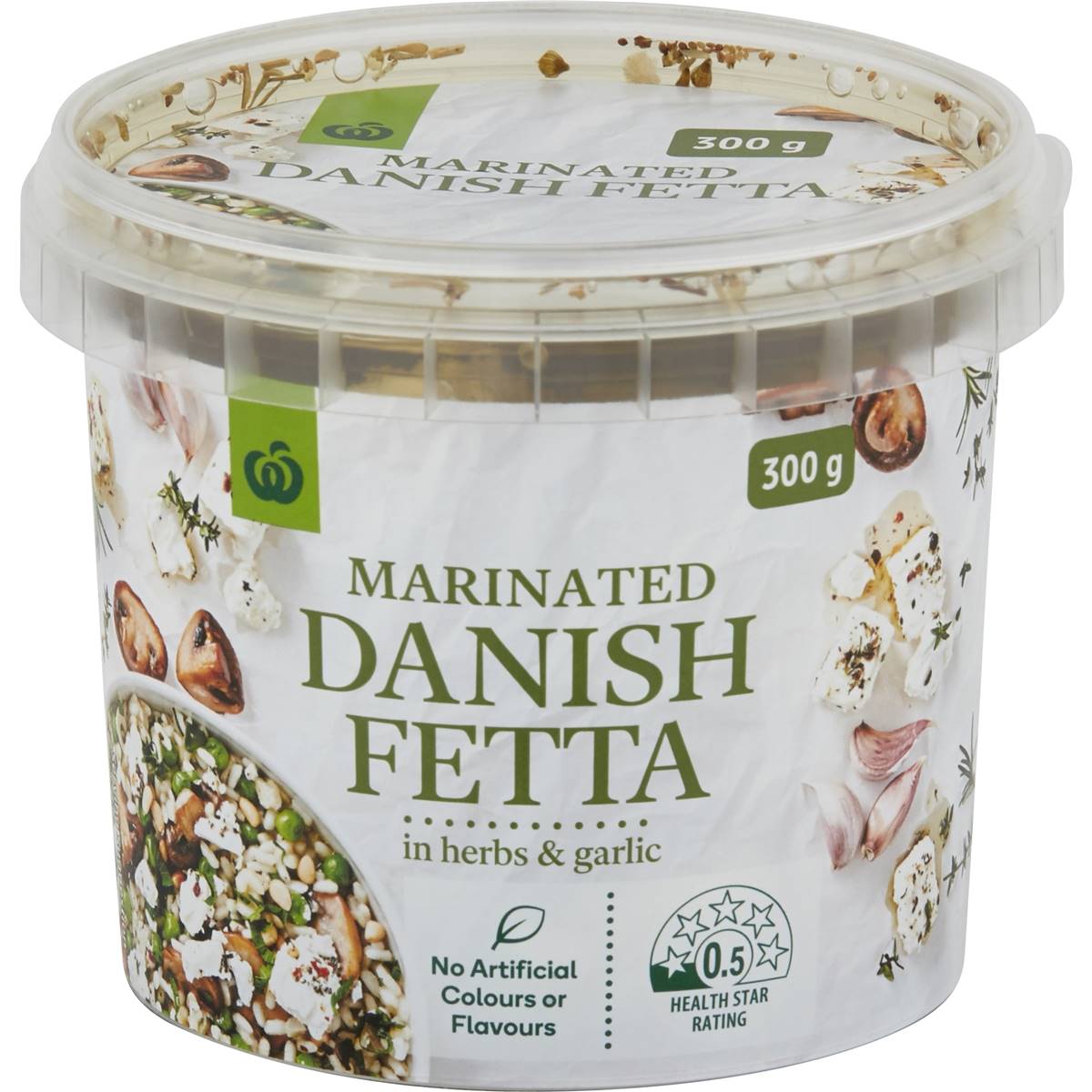 Calories in Woolworths Marinated Danish Fetta Cheese In Herb & Garlic