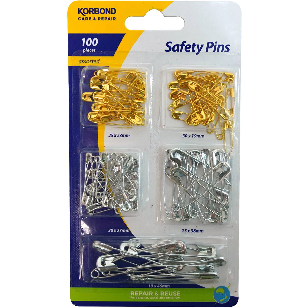 Korbond Safety Pin Assorted Colour & Size