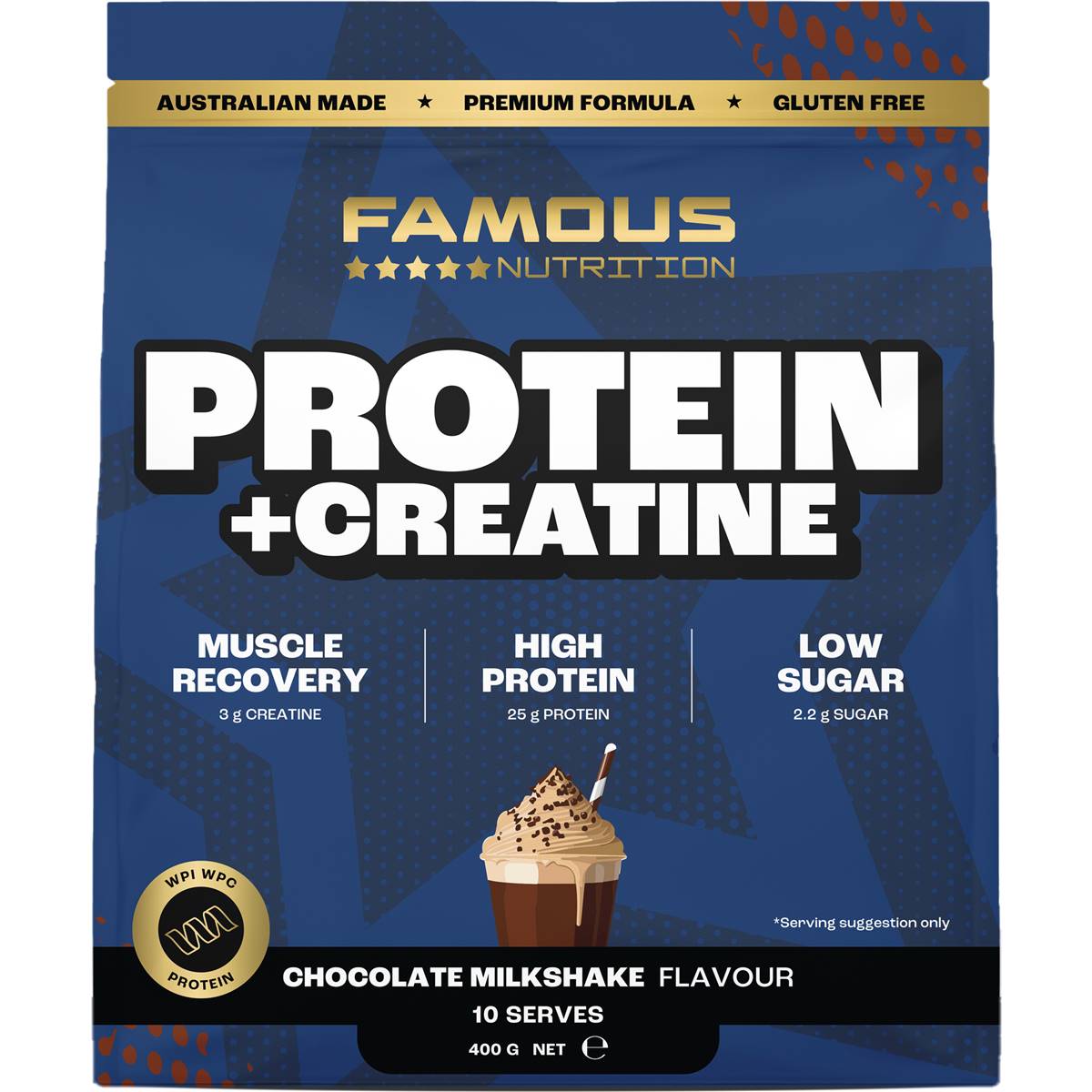 Famous Nutrition Protein Creatine Powder Choc Milkshake