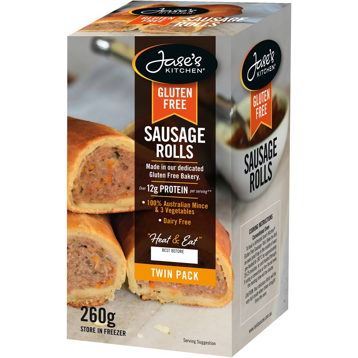 Calories in Jasess Kitchen Gluten Free Sausage Rolls calcount