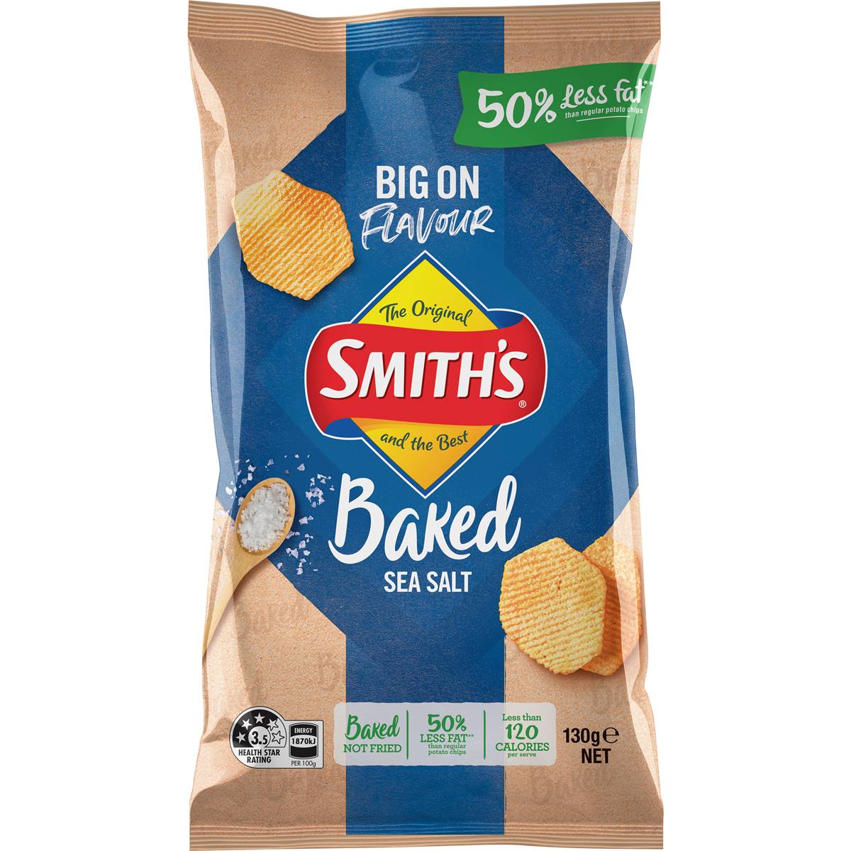 Calories in Smith's Oven Baked Chips Sea Salt