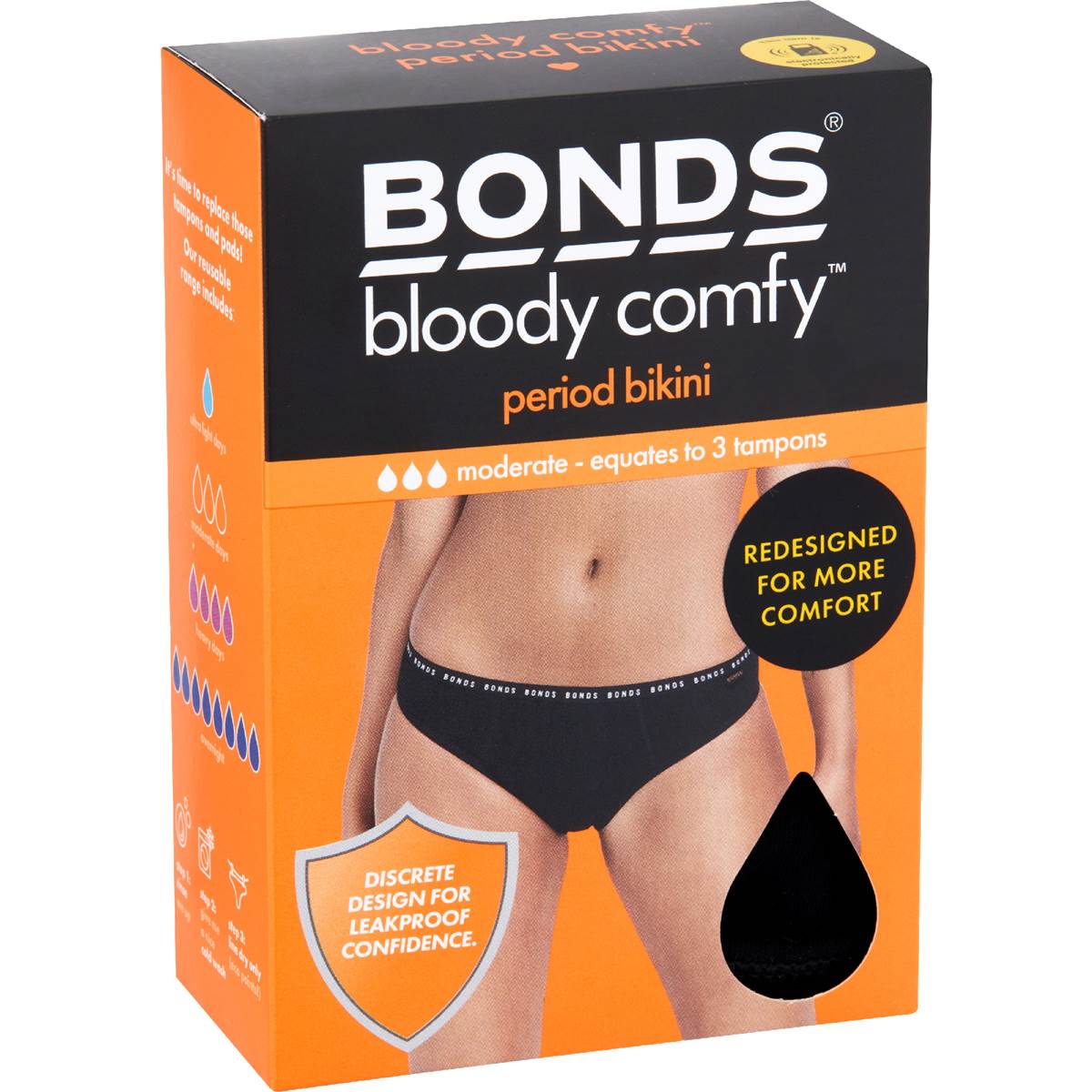 Bonds Bloody Cmfy Bikini Moderate 10 Period Care Reusable Underwear each