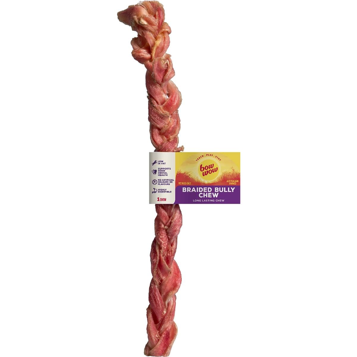 Bow Wow Naturals Braided Bully Chew Dog Treat