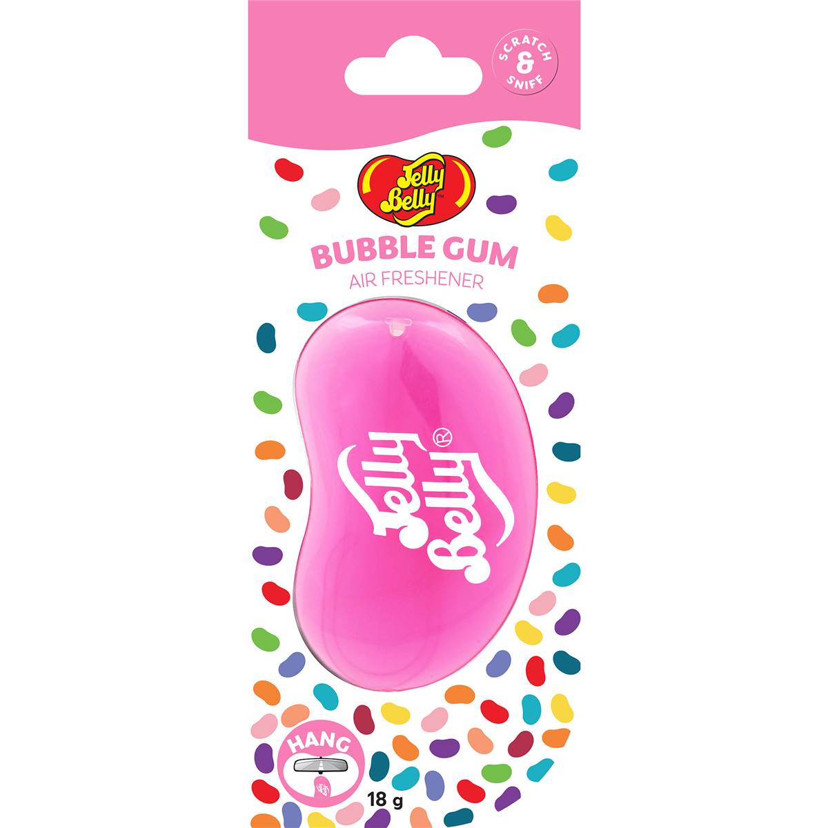 Jelly Belly Hanging Gel Car Air Freshener Bubblegum each