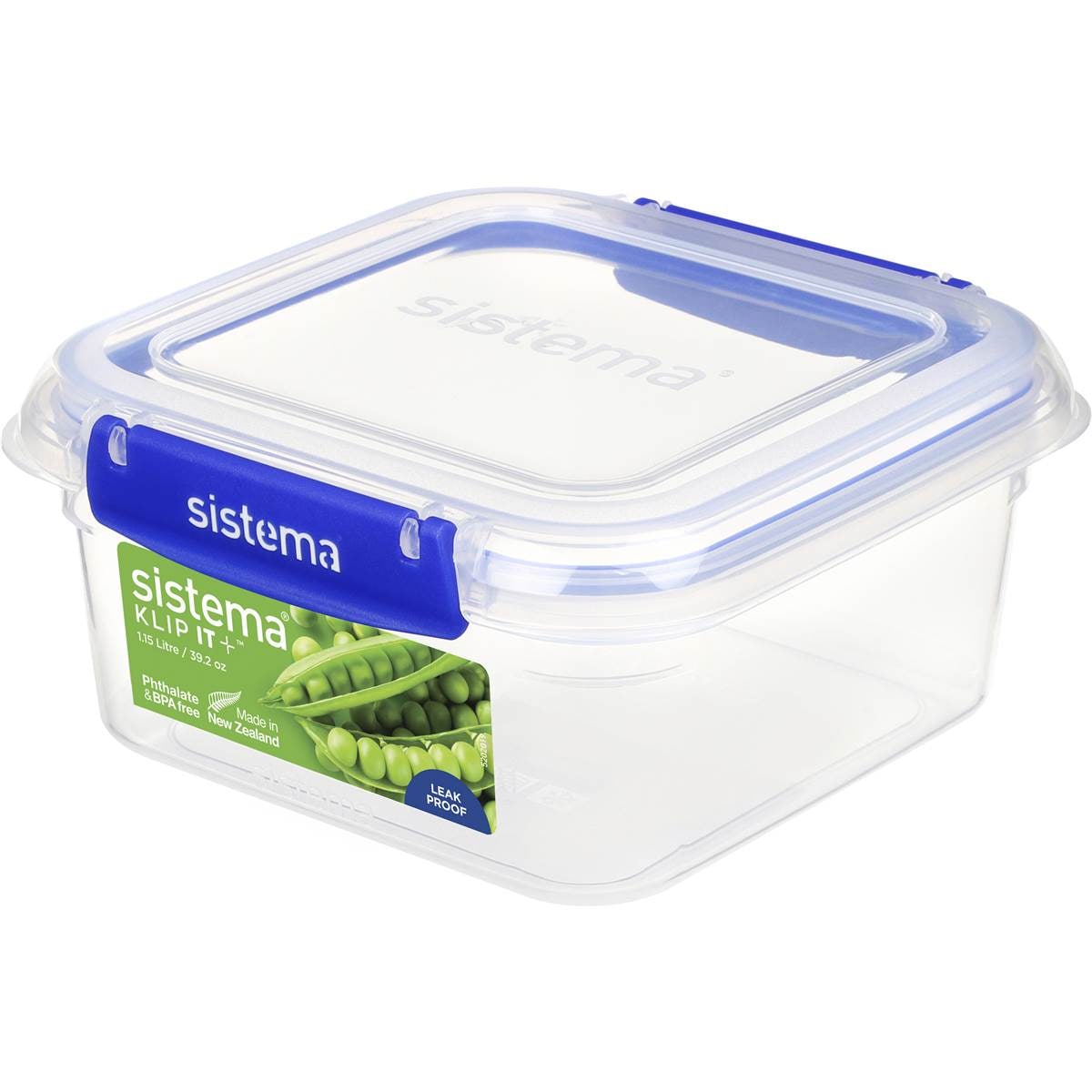 Sistema Klip It Plus Square Lunch Food Container 1.15L each