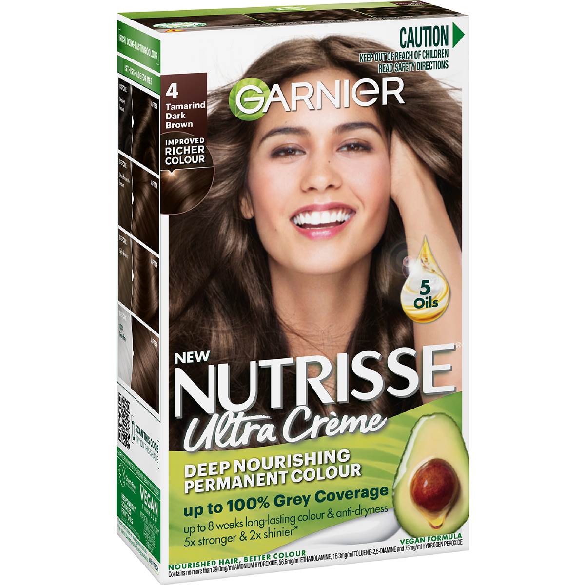 Garnier Nutrisse Hair Colour 4 Tamarind Dark Brown each