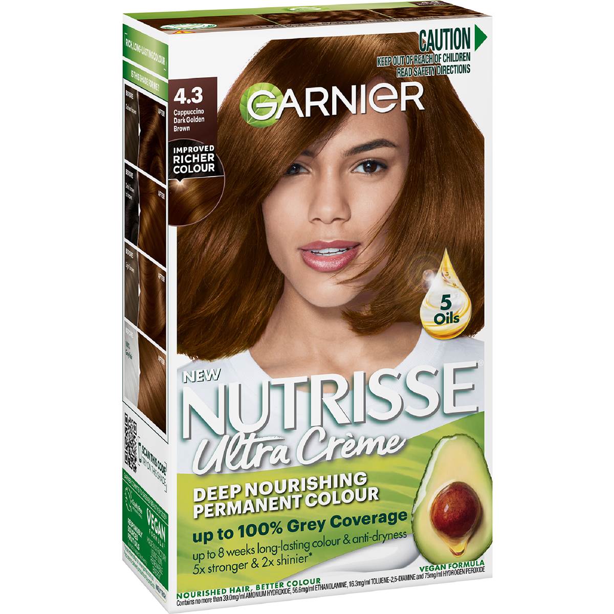 Garnier Nutrisse Hair Colour 4.3 Cappuccino each