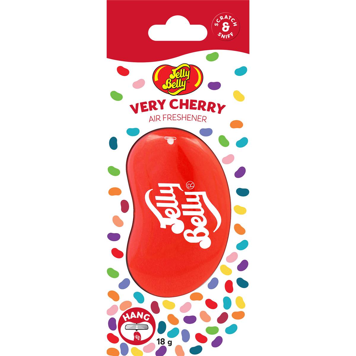 Jelly Belly Hanging Gel Car Air Freshener Very Cherry each