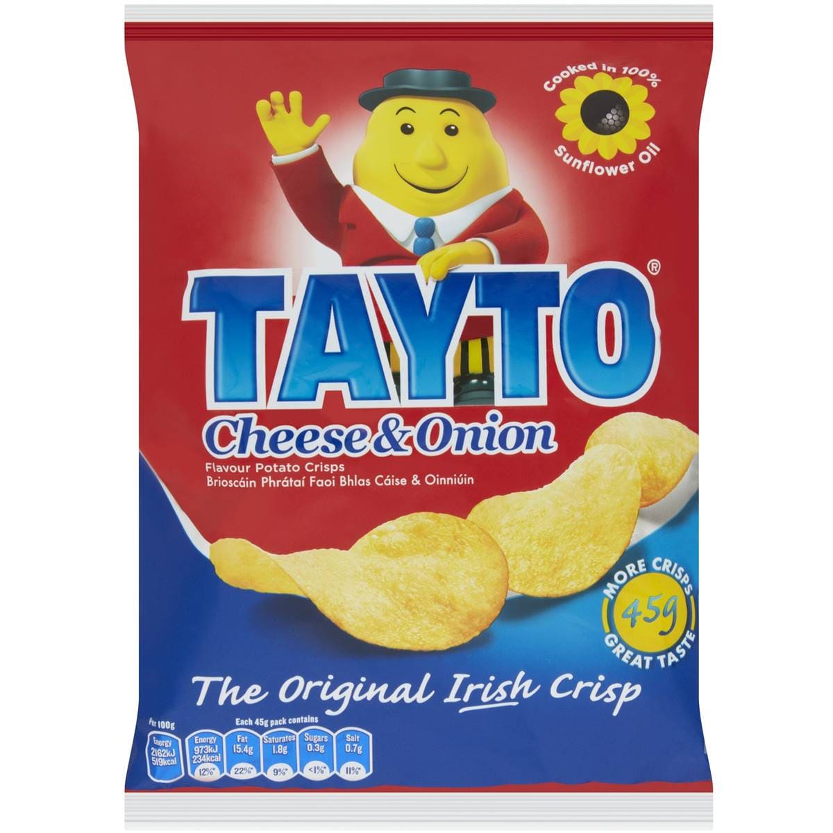 Calories in Tayto Cheese & Onion Crisps calcount