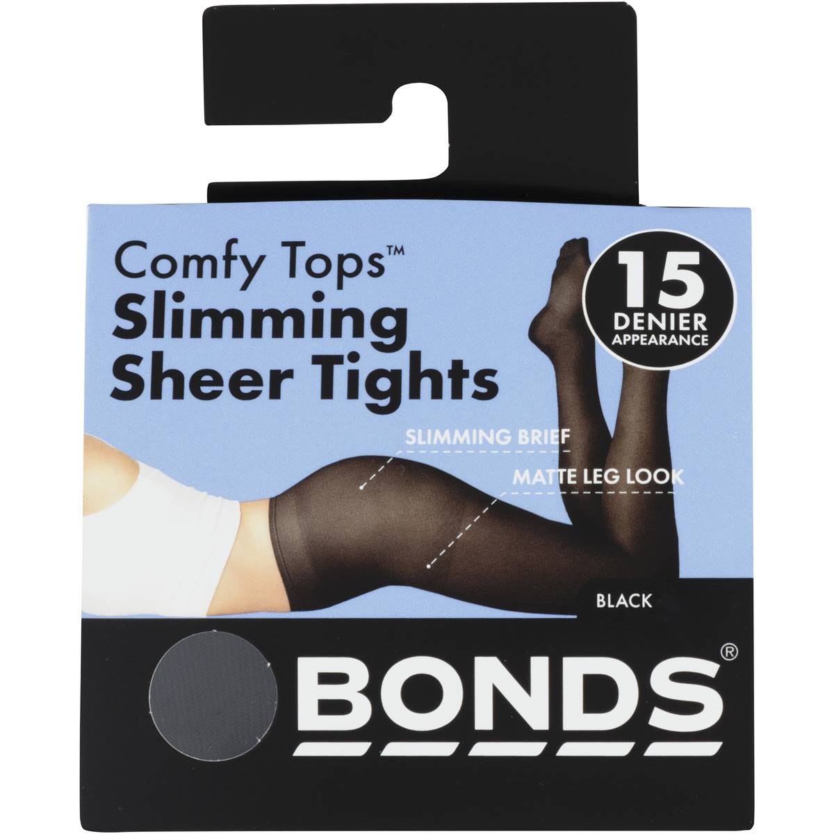 Bonds Comfy Tops Slimming Sheer Tights Black XL