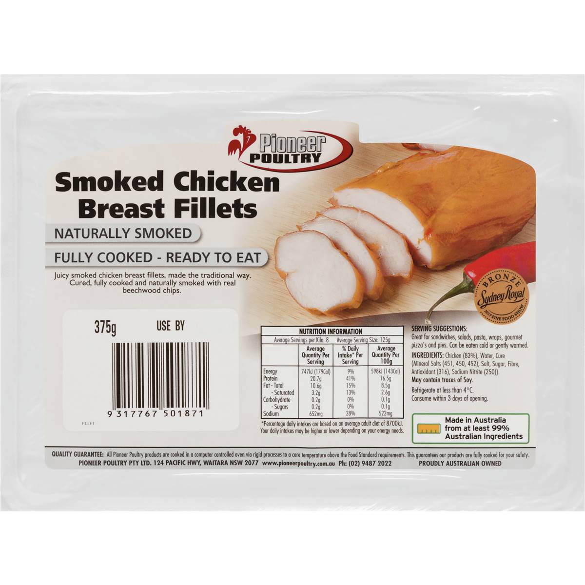 Pioneer Poultry Chicken Breast Fillet Smoked