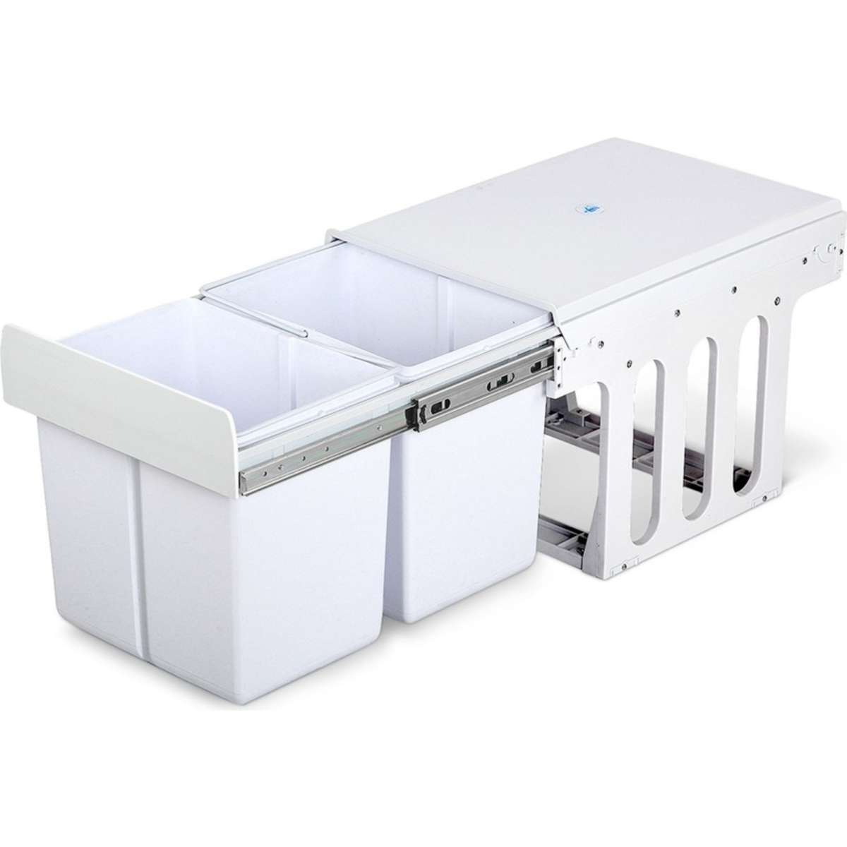 Cefito Pull Out Bin Kitchen Double Basket 2X15L White
