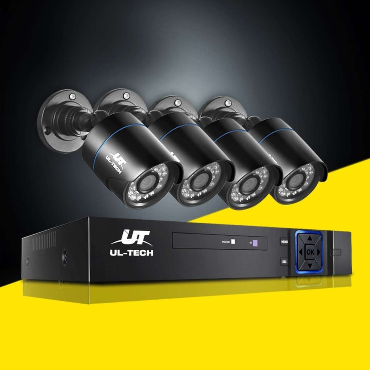 UL-TECH 1080P Home Security Camera System 4 Channel DVR with 4 Bullet Cameras
