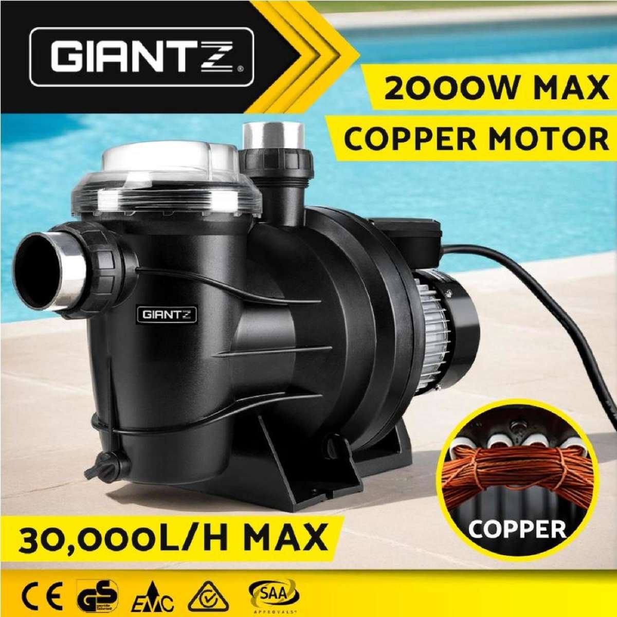 Giantz Swimming Pool Pump Water 2000W Max. Circulation Filter Electric Spa