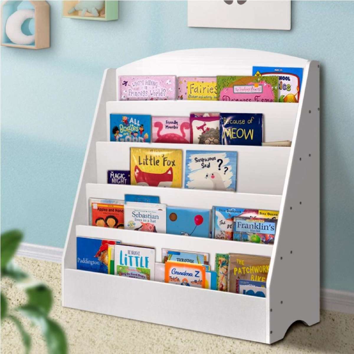 5 Tiers Keezi Kids Bookshelf Magazine Rack Shelf Organiser Bookcase Display