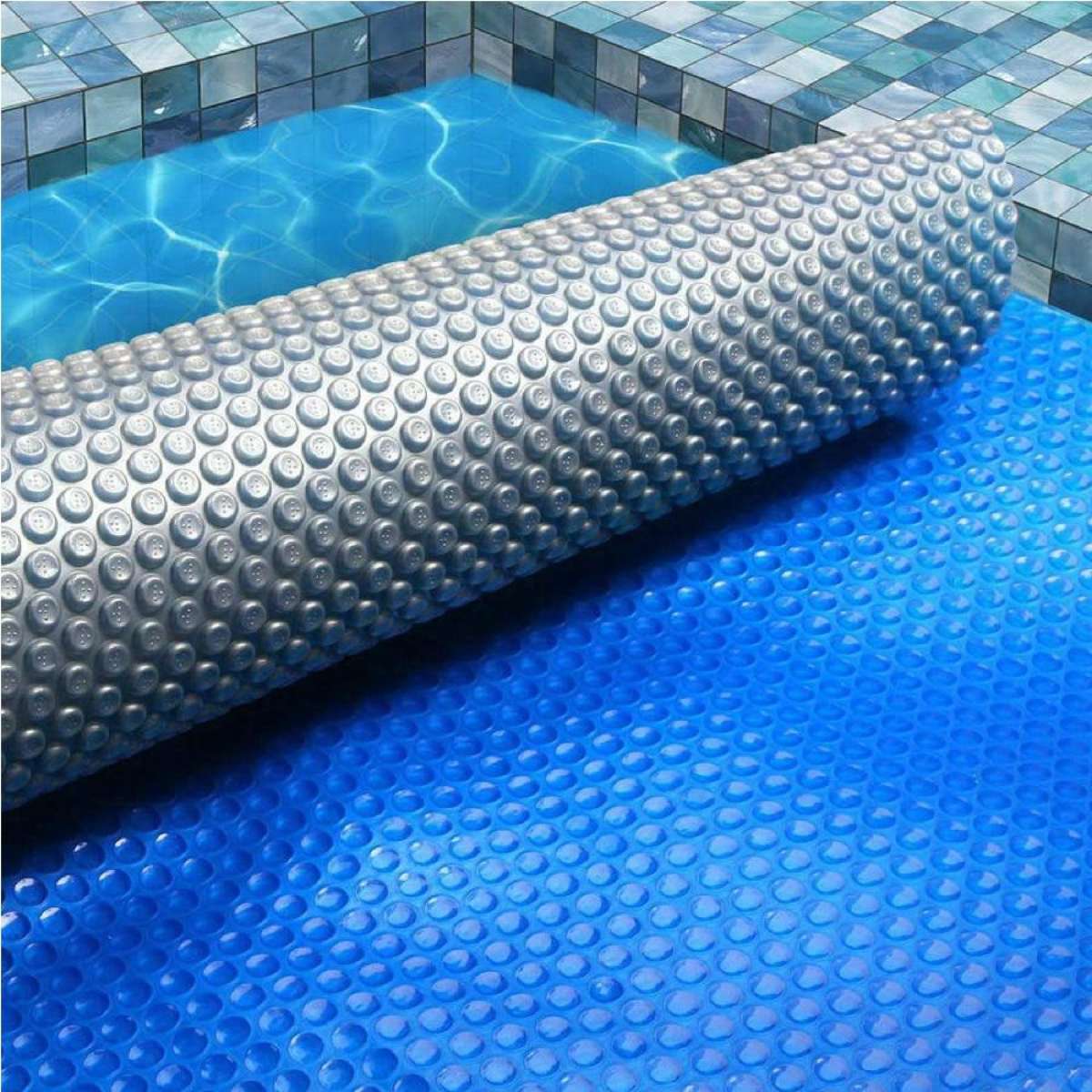 10x4m Aqua Buddy Pool Cover 500 Micron Swimming Pool Solar Blanket Blue Silver