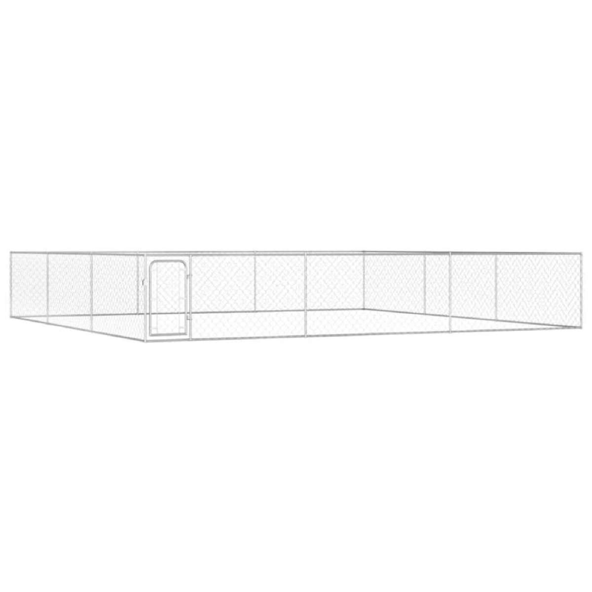 Outdoor Dog Kennel Galvanised Steel 6x6x1 m vidaXL