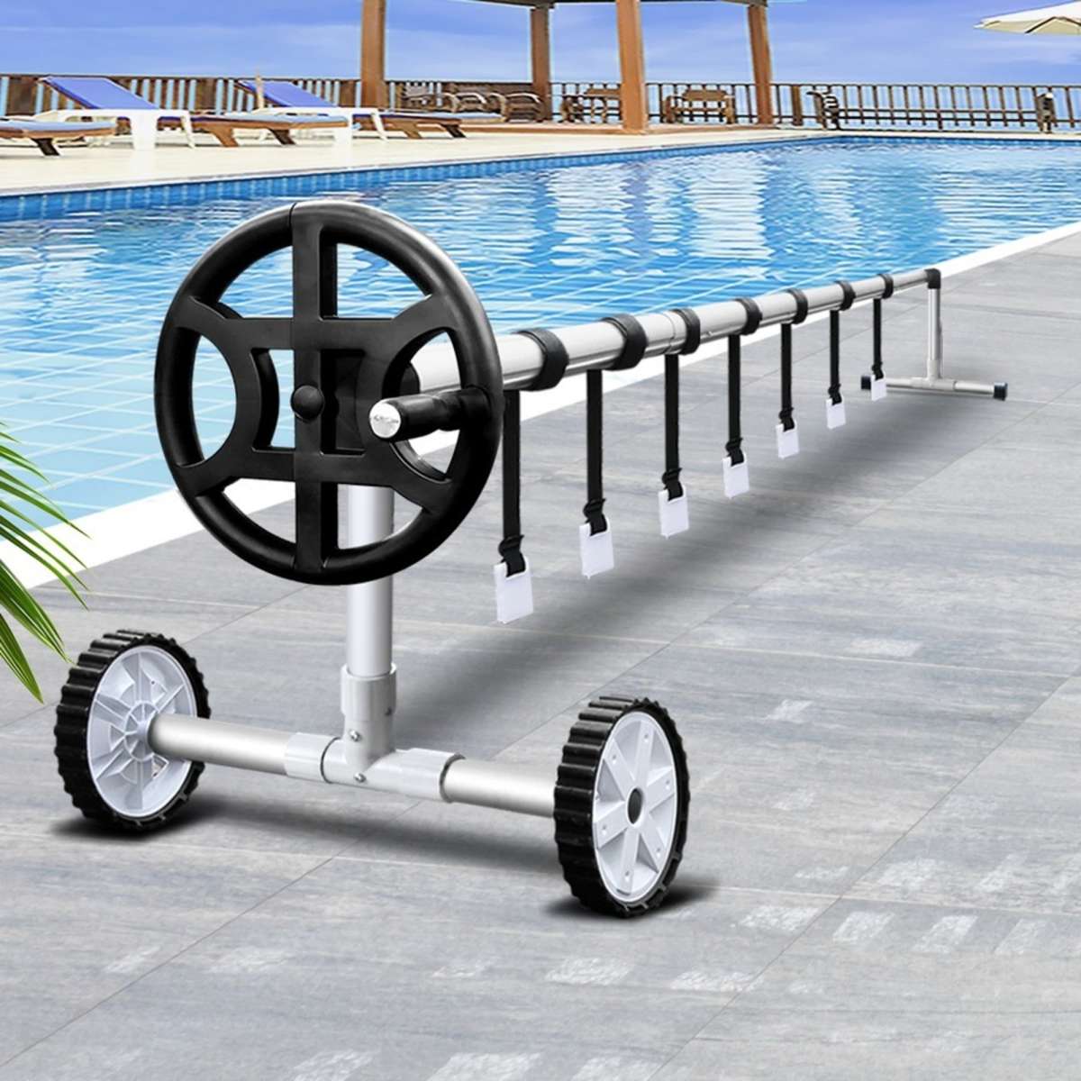 4m Aqua Buddy Pool Cover Roller Adjustable Swimming Pool Solar Blanket Reel