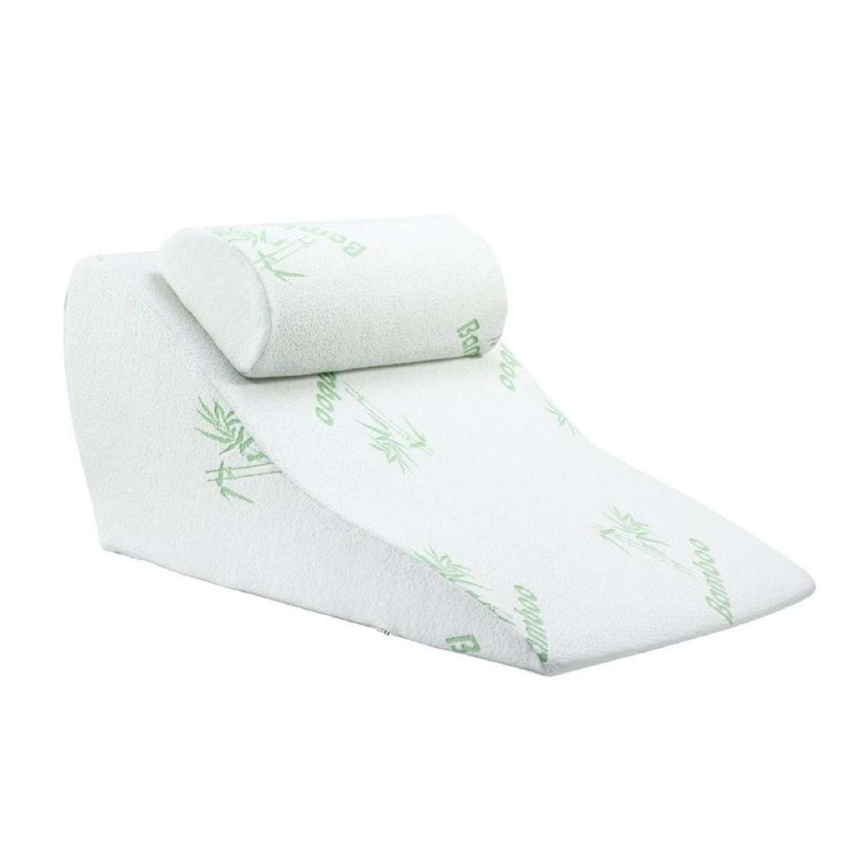 Luxdream 2 Pcs Foam Bed Wedge Pillow and Headrest with Breathable Bamboo Cover