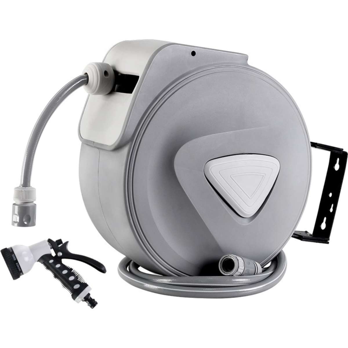 30M Green Fingers Retractable Hose Reel Garden Water Auto Rewind Spray Gun