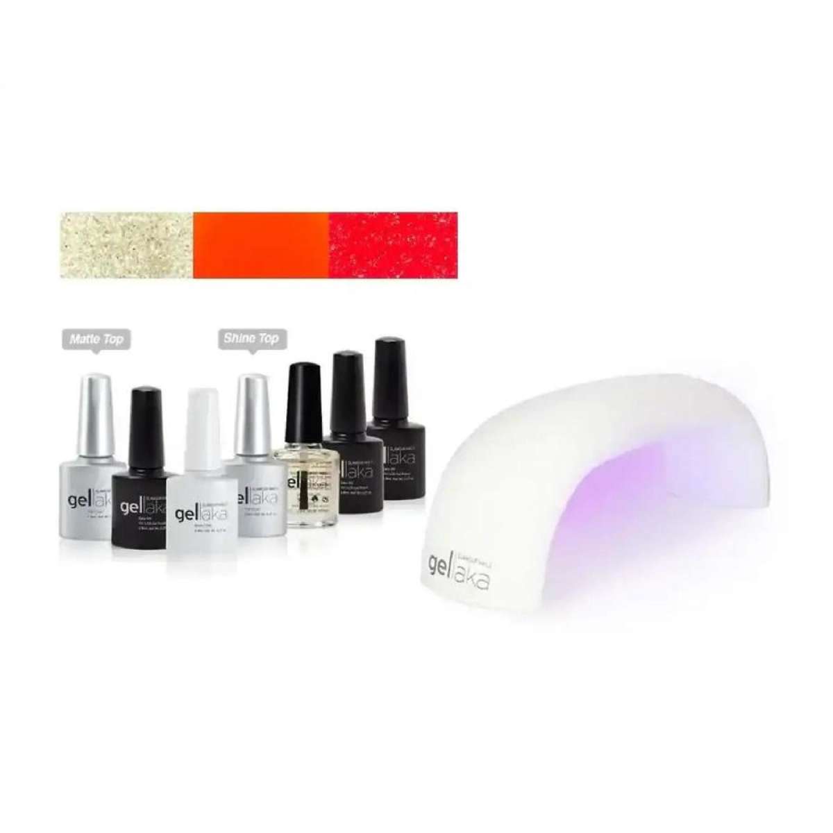 Gellaka 8-Piece Pro Matte Or Shine Gel Nail Kit - Honey