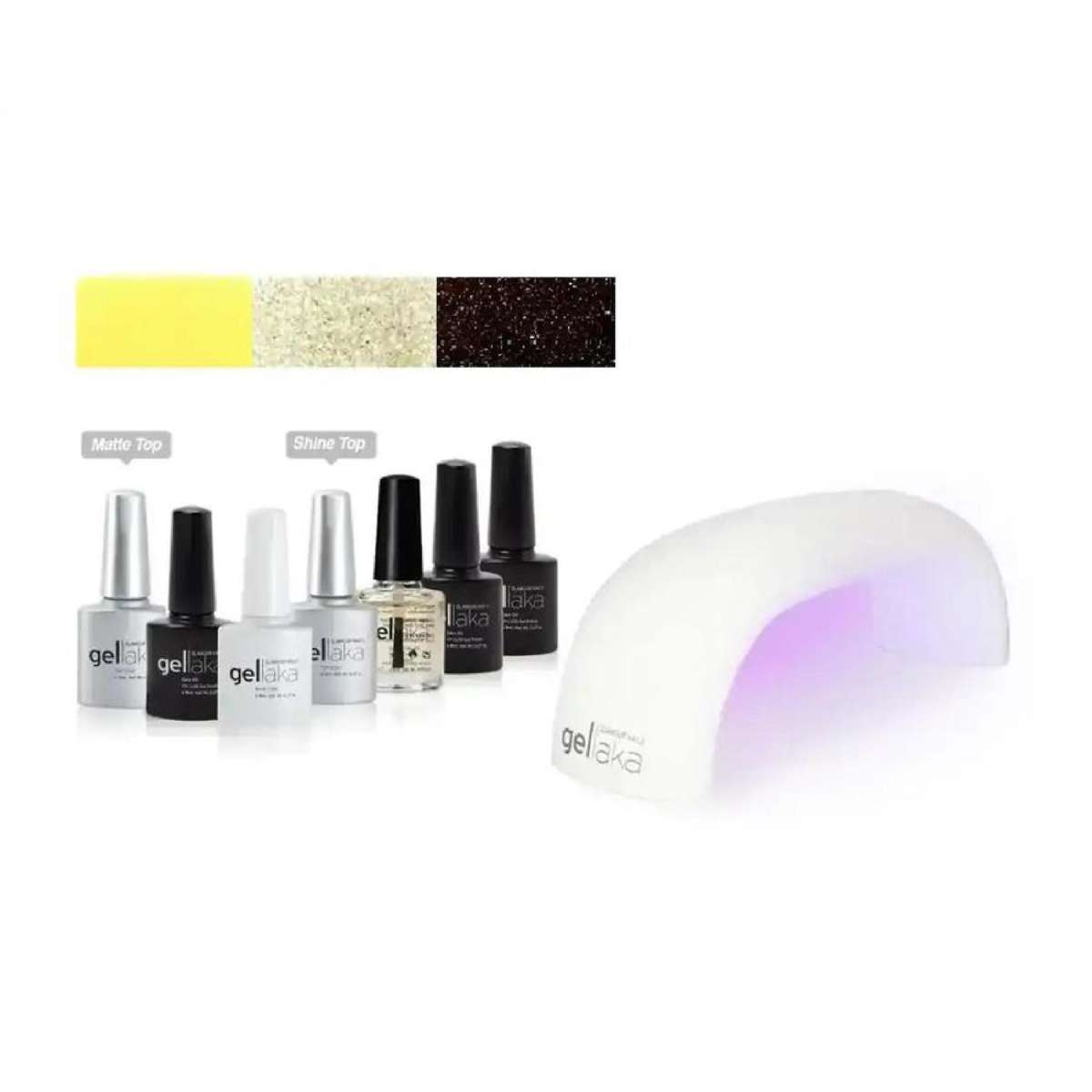 Gellaka 8-Piece Pro Matte Or Shine Gel Nail Kit - Sun&Sand