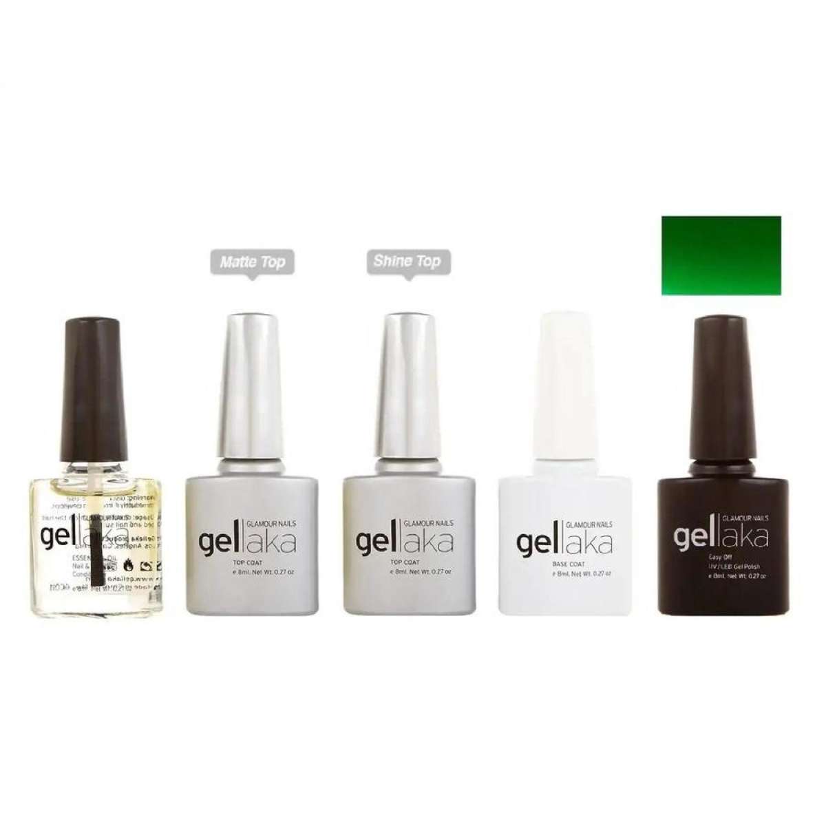 Gellaka 5-Piece Essential Gel Manicure Set with 1 Color - New York