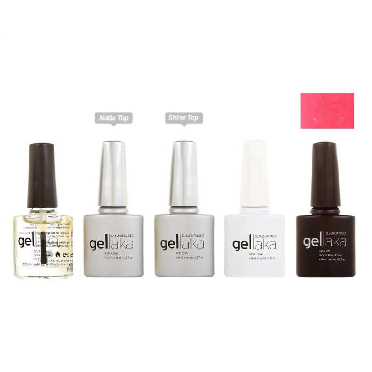 Gellaka 5-Piece Essential Gel Manicure Set with 1 Color - Strawberry