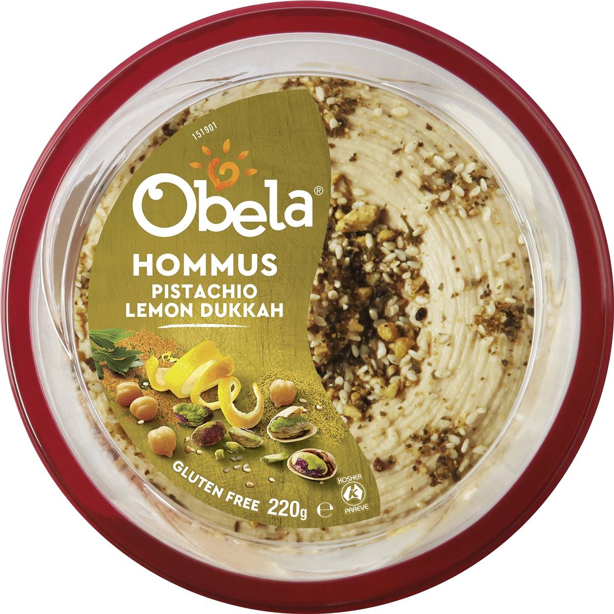 Obela Hommus Dip With Pistachio Lemon Dukkah 220g