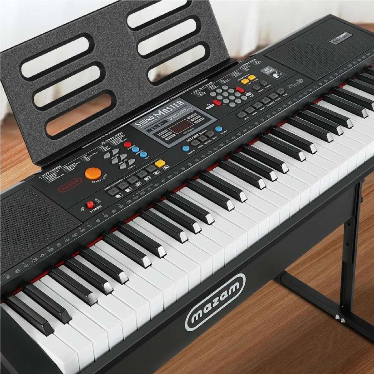 Mazam 61 Keys Electronic Piano Keyboard Electric Keyboards With Stand Holder Microphone Beginner Kids Gift