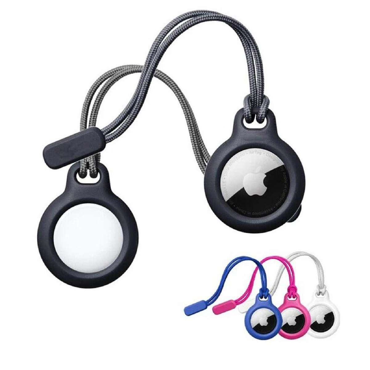 4 Packs Apple AirTag Lanyard Plastic Case Protector Cover
