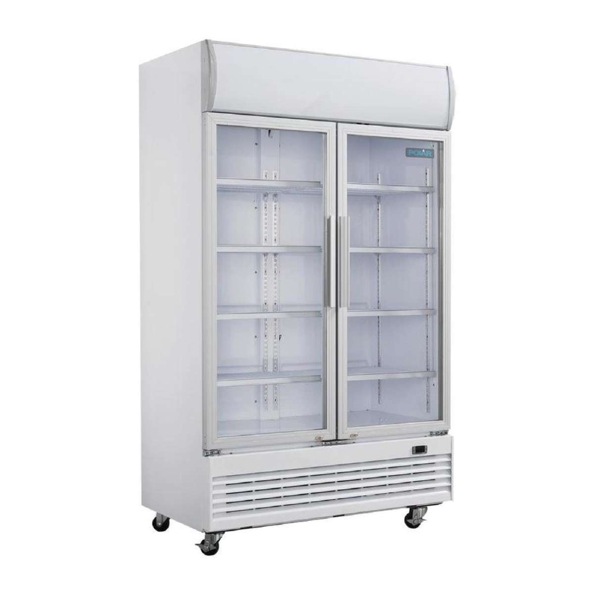 Polar G-Series Upright Display Cooler with Light Box Hinged Door - 950Ltr- Commercial