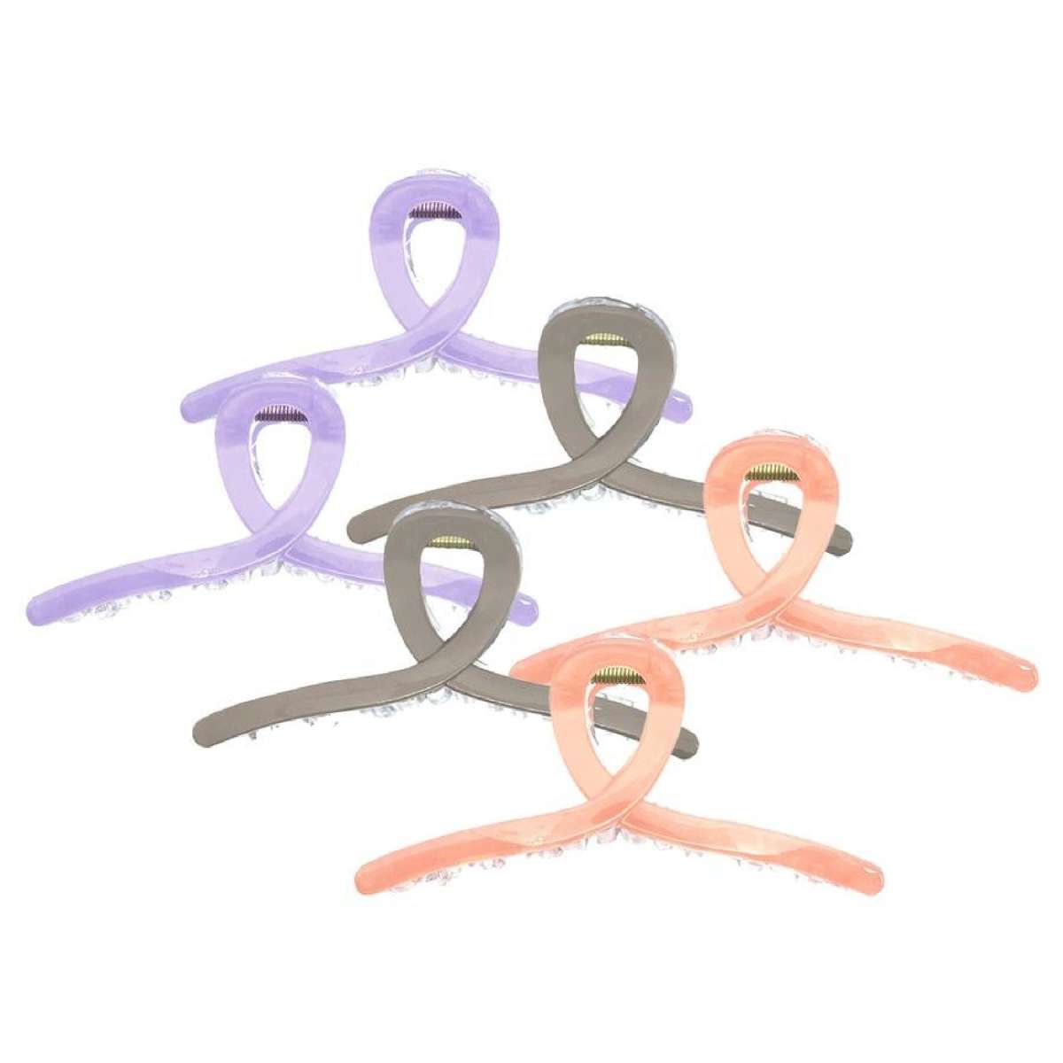 6x My Accessory Melrose Clip Twisted Polish Hair Style Clip Accessory Asst 13cm