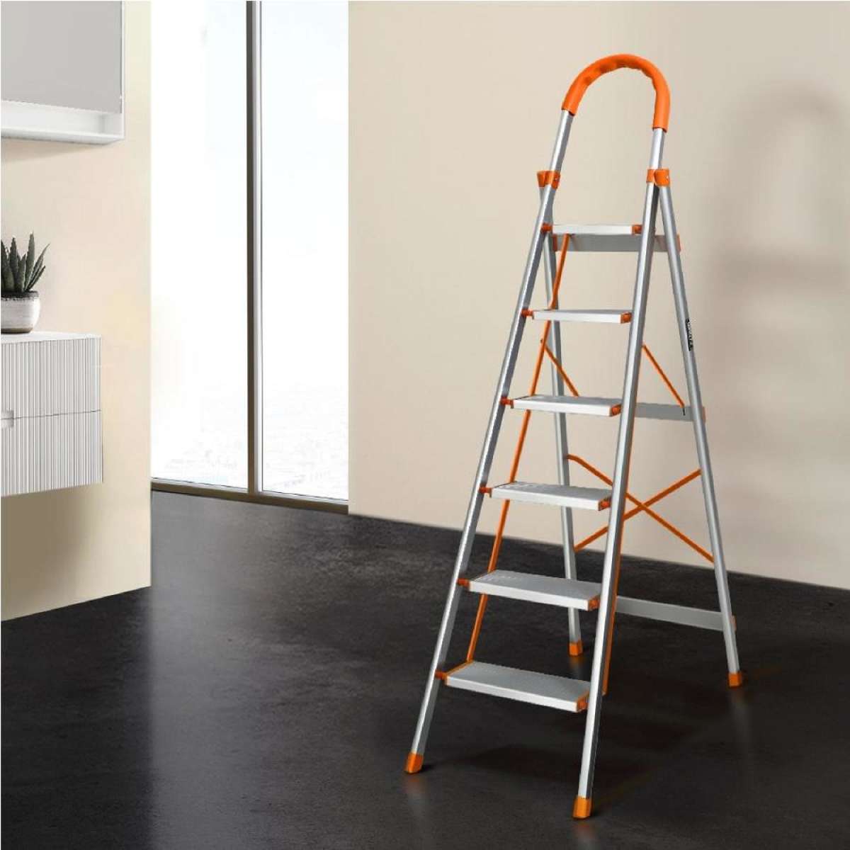 6 Step Aluminium Ladder Giantz Multi-Purpose Folding
