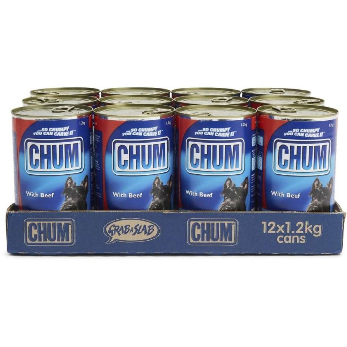 Chum Beef Wet Dog Food 12 x 1.2kg