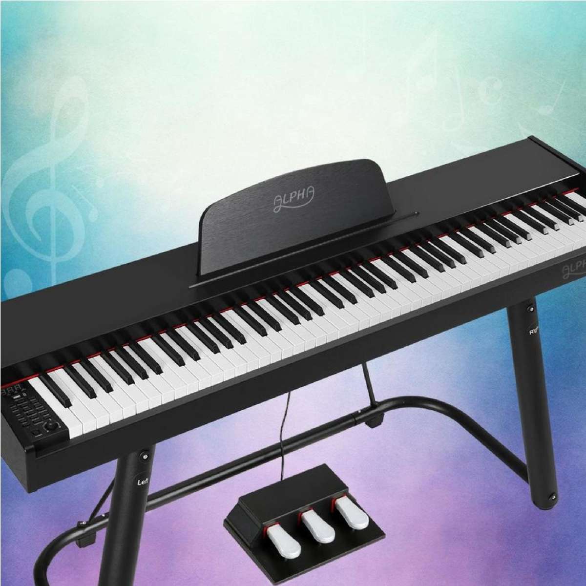 Alpha 88 Keys Electronic Piano Keyboard Digital Electric Semi-Weighted w/ Stand