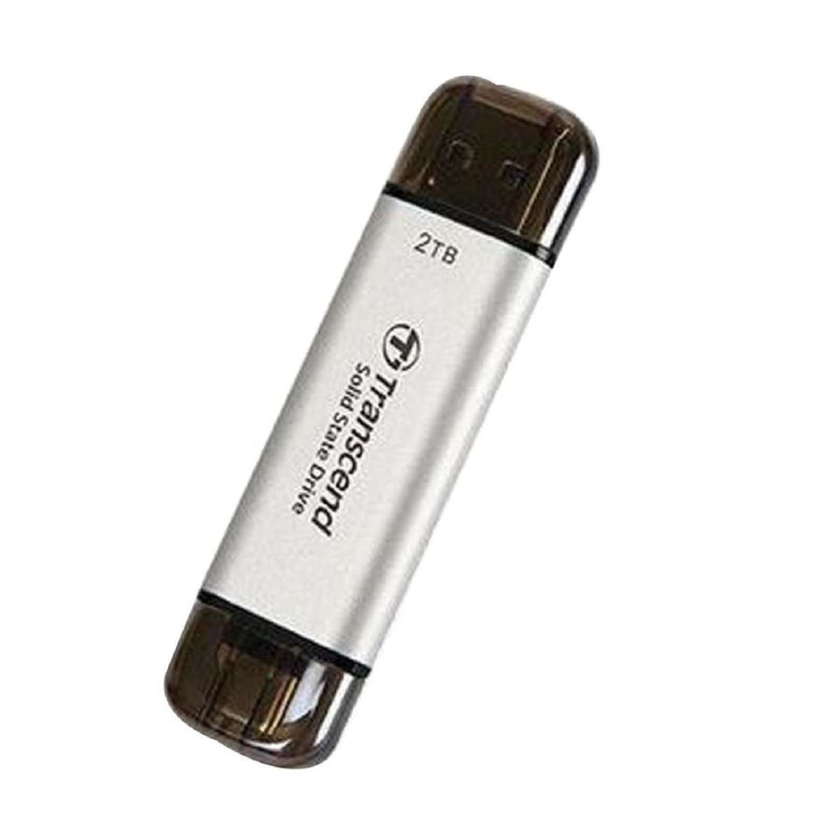 Transcend ESD310 2 TB Portable Solid State Drive - External - Silver - USB 3.2 (Gen 1) Type C - 1050 MB/s Maximum Read Transfer Rate - 1 Pack