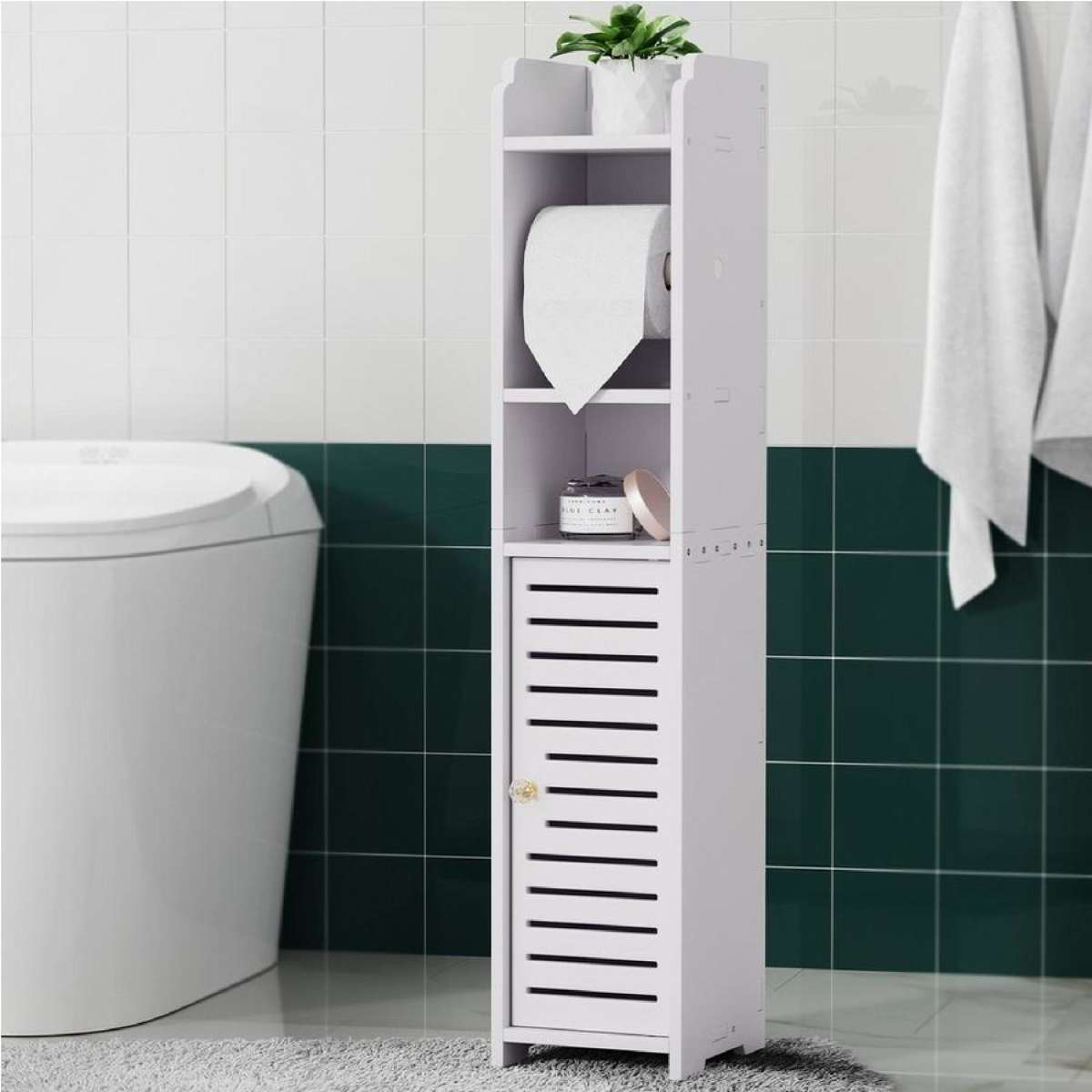 76cm Artiss Bathroom Storage Cabinet Toilet Roll Holder