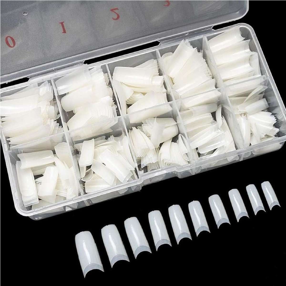 500PCS Natural False Nails Tips French Acrylic Artificial Manicure 10 Sizes