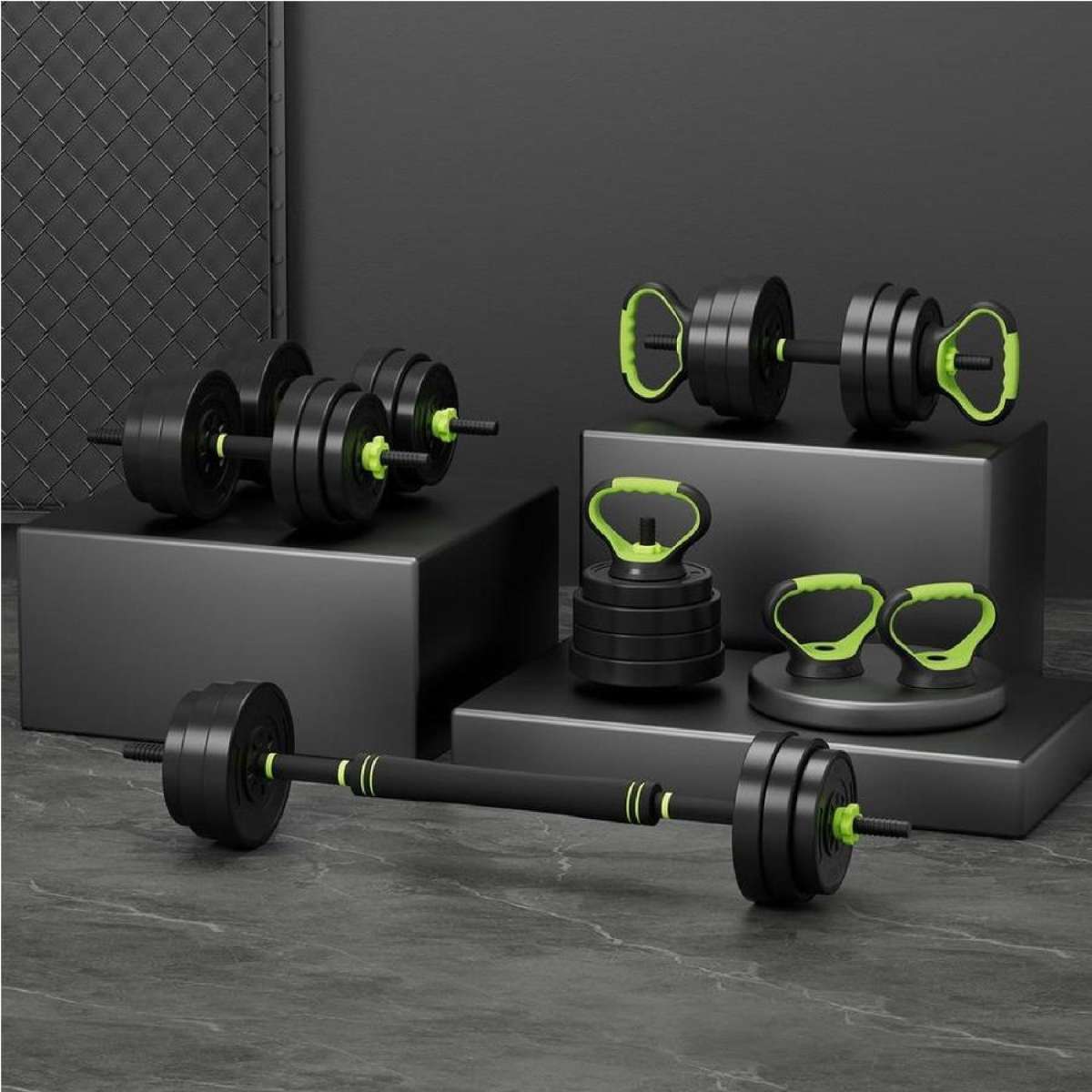 25kg Everfit Adjustable Dumbbells Set KettleBell