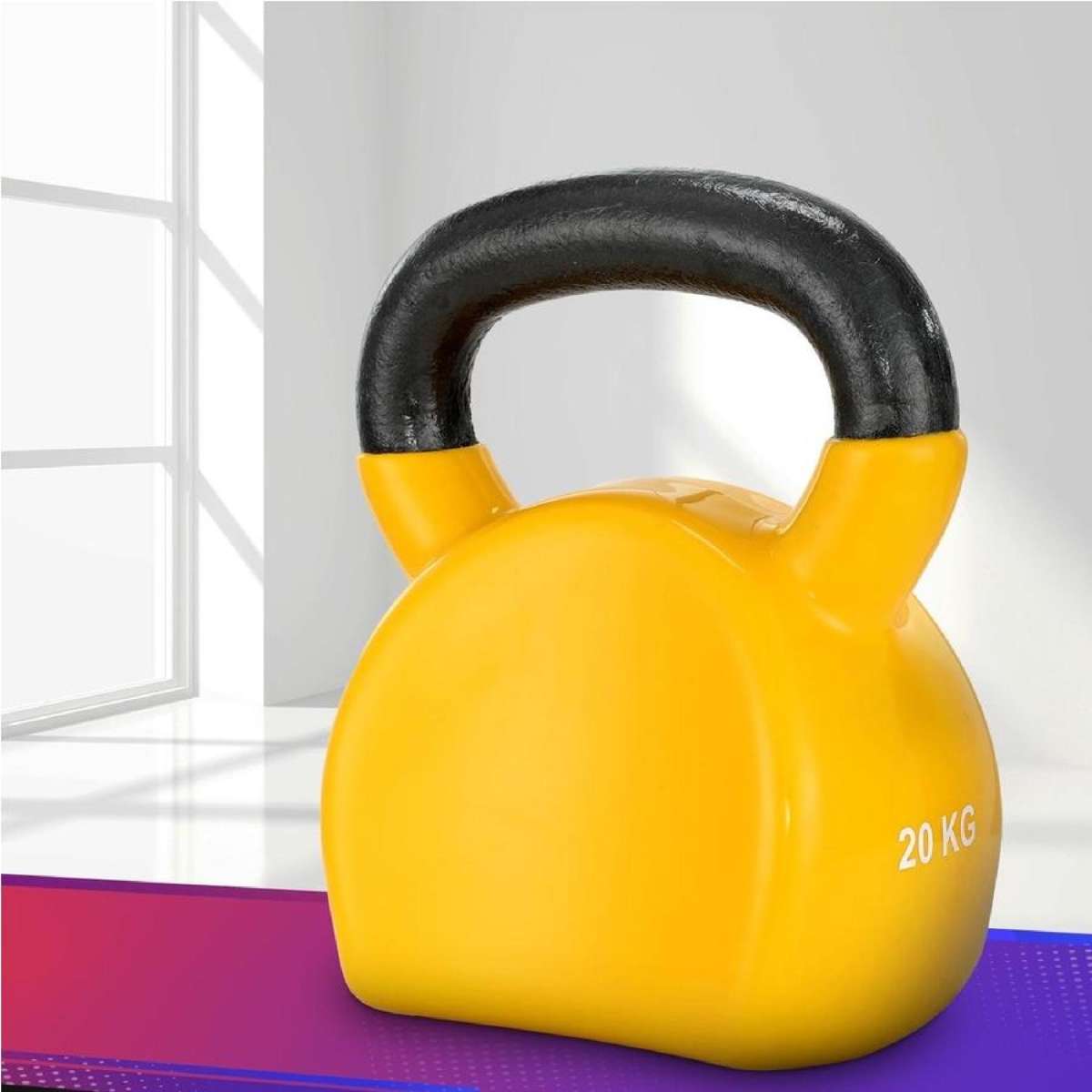 20kg Everfit Kettlebell Set Weightlifting Bench Dumbbells Kettle Bell Gym Home