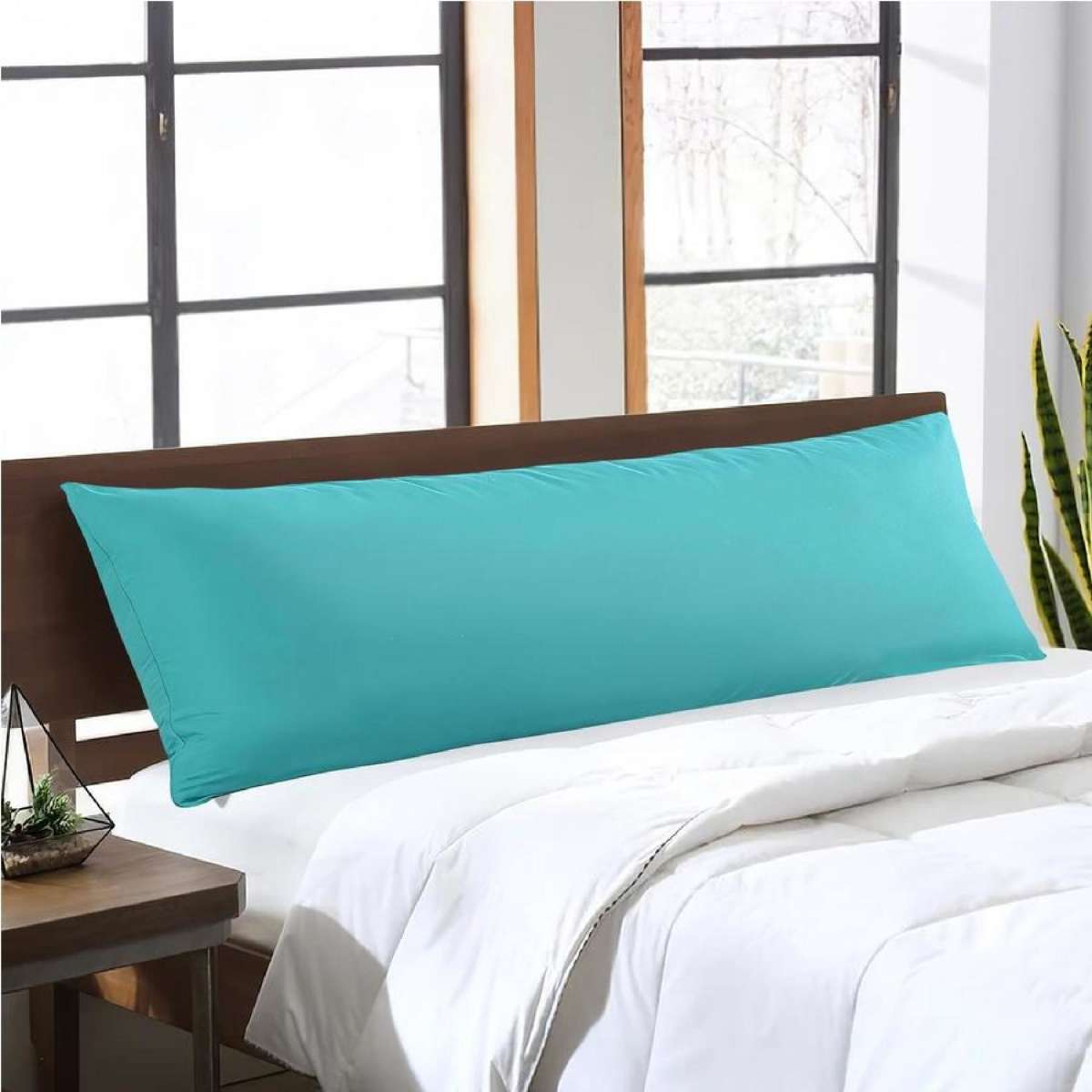 LINENOVA 2000TC Body Pillowcase Long Body Pillow Cover - 1 Pack Teal
