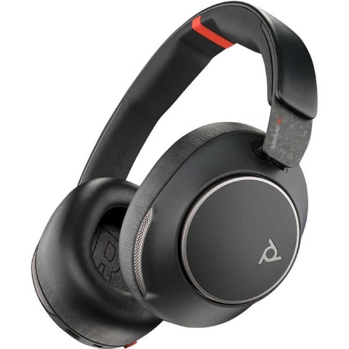 Poly Voyager Surround 85 UC Wired/Wireless Over-the-head, Over-the-ear Stereo Headset - Black - Microsoft Teams Certification - Binaural - Ear-cup -